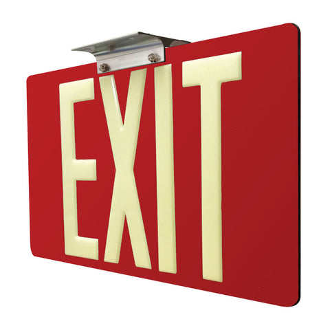 Red Photoluminescent Exit Sign