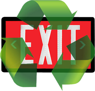10-Year Self Luminous Exit Sign - Single Sided