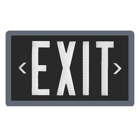 20-Year Self Luminous Exit Sign - Black Face - Gray Frame - Single or Double Sided
