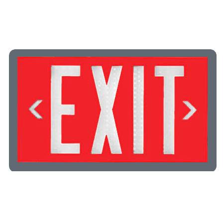 20-Year Self Luminous Exit Sign - Red Face - Gray Frame - Single or Double Sided