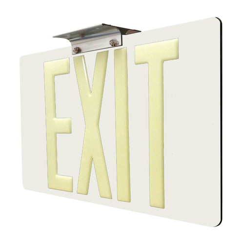 White Photoluminescent Exit Sign